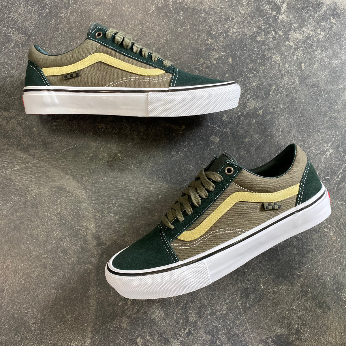 Gold Vans Hunter Green Vans Skate Old Skool Scarab/Military – 561