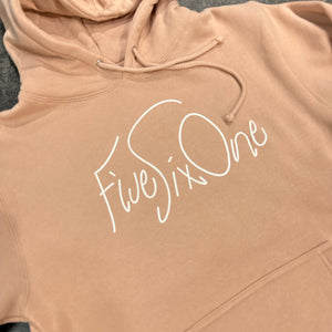 561 Sweatshirt Hoodie Shel Script Dusty Pink/White