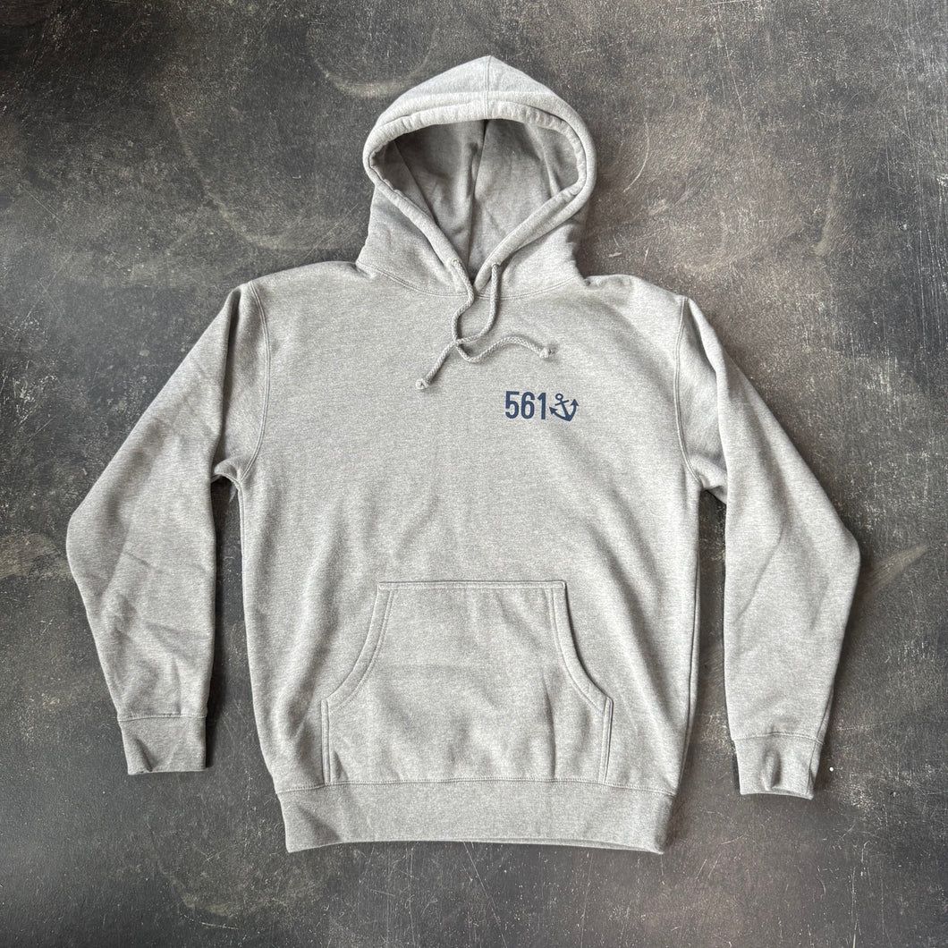 561 Sweatshirt Hoodie Fishing Club Heather Grey/Navy