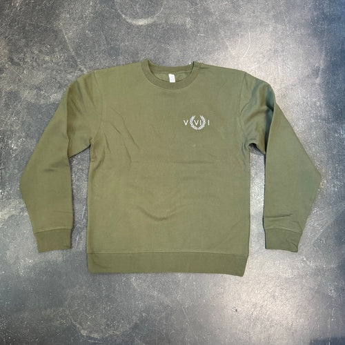 561 Sweatshirt Crewneck Numeral Army Green/White