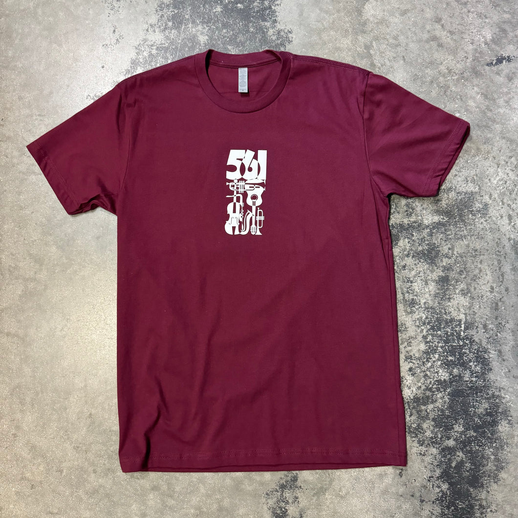 561 T-shirt Music Burgundy