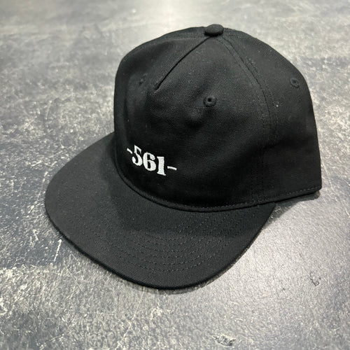 561 Hat Unstructured 5 Panel Port Logo Snapback Black/White