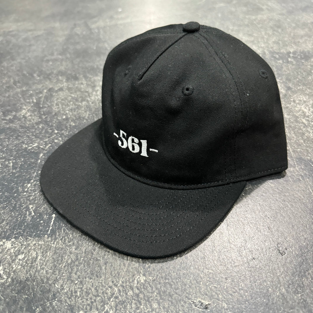 561 Hat Unstructured 5 Panel Port Logo Snapback Black/White