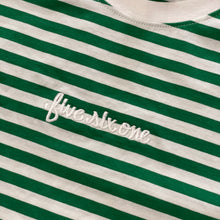 561 T-shirt Striped Fish Script White/Green/White