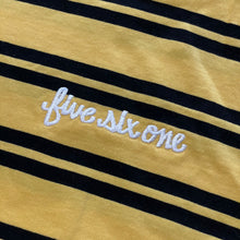 561 T-shirt Striped Fish Script Yellow/Black/White
