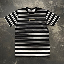 561 T-shirt Striped Fish Script Black/White/Gold
