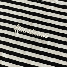 561 T-shirt Striped Fish Script White/Black/White