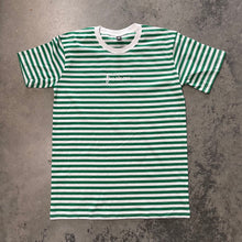 561 T-shirt Striped Fish Script White/Green/White
