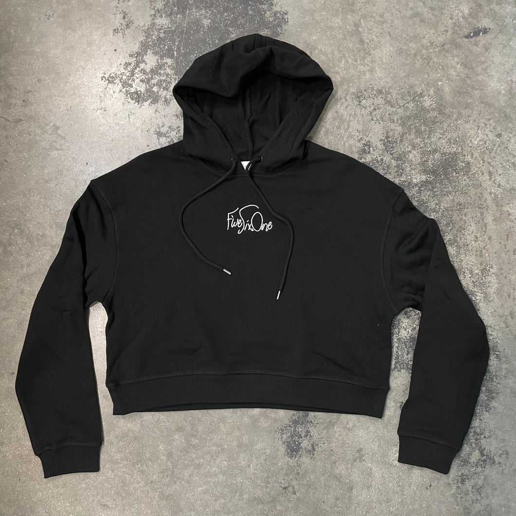 561 Sweatshirt Crop Top Women's Hoodie Shel Script Black