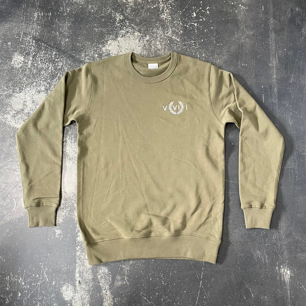 561 Sweatshirt Crewneck Numeral Olive/White