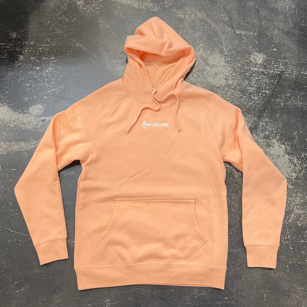 561 Sweatshirt Hoodie Fish Script Peach/White