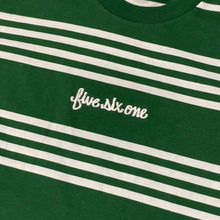 561 T-shirt Striped Fish Script Green/White/Green