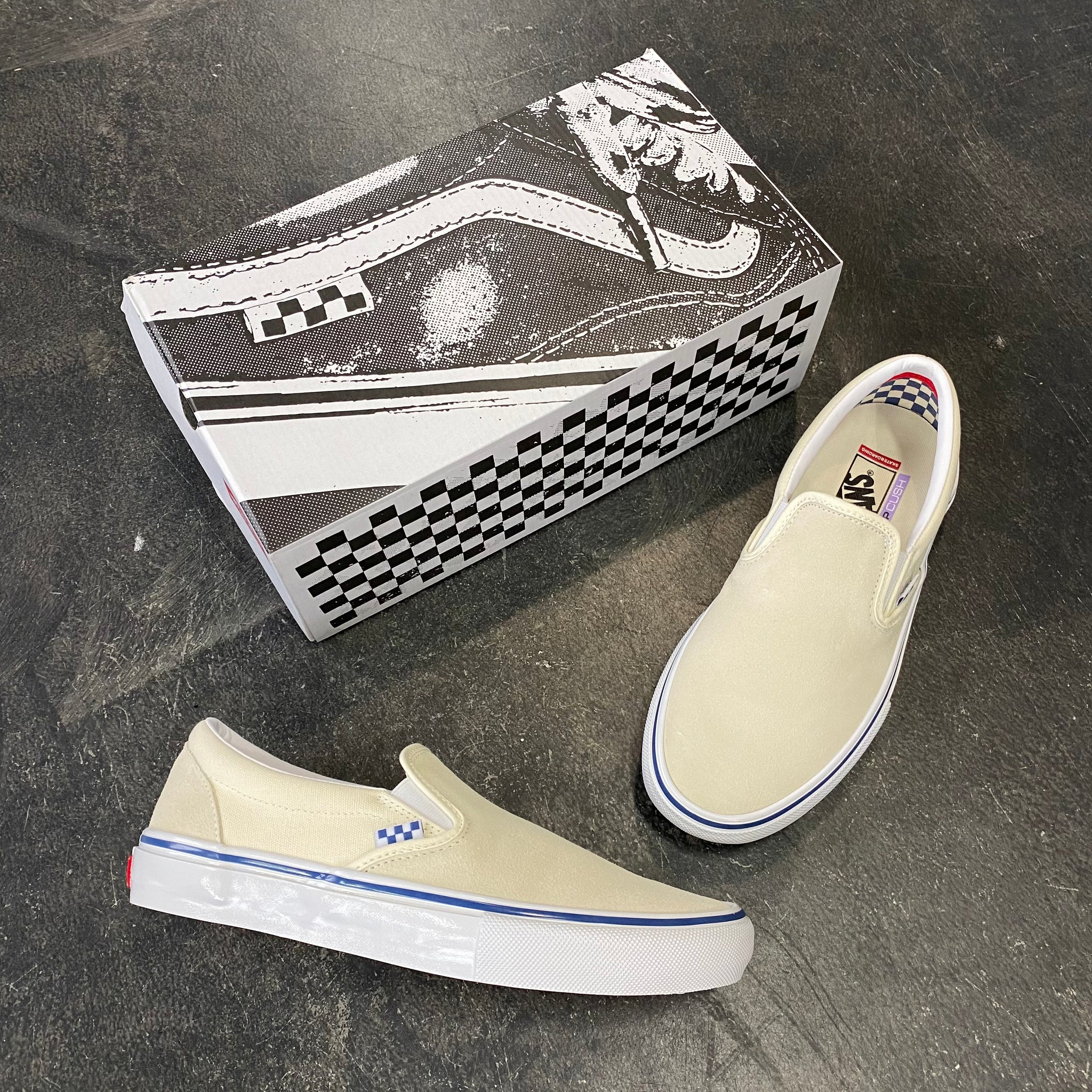 White slip on sale on vans sale