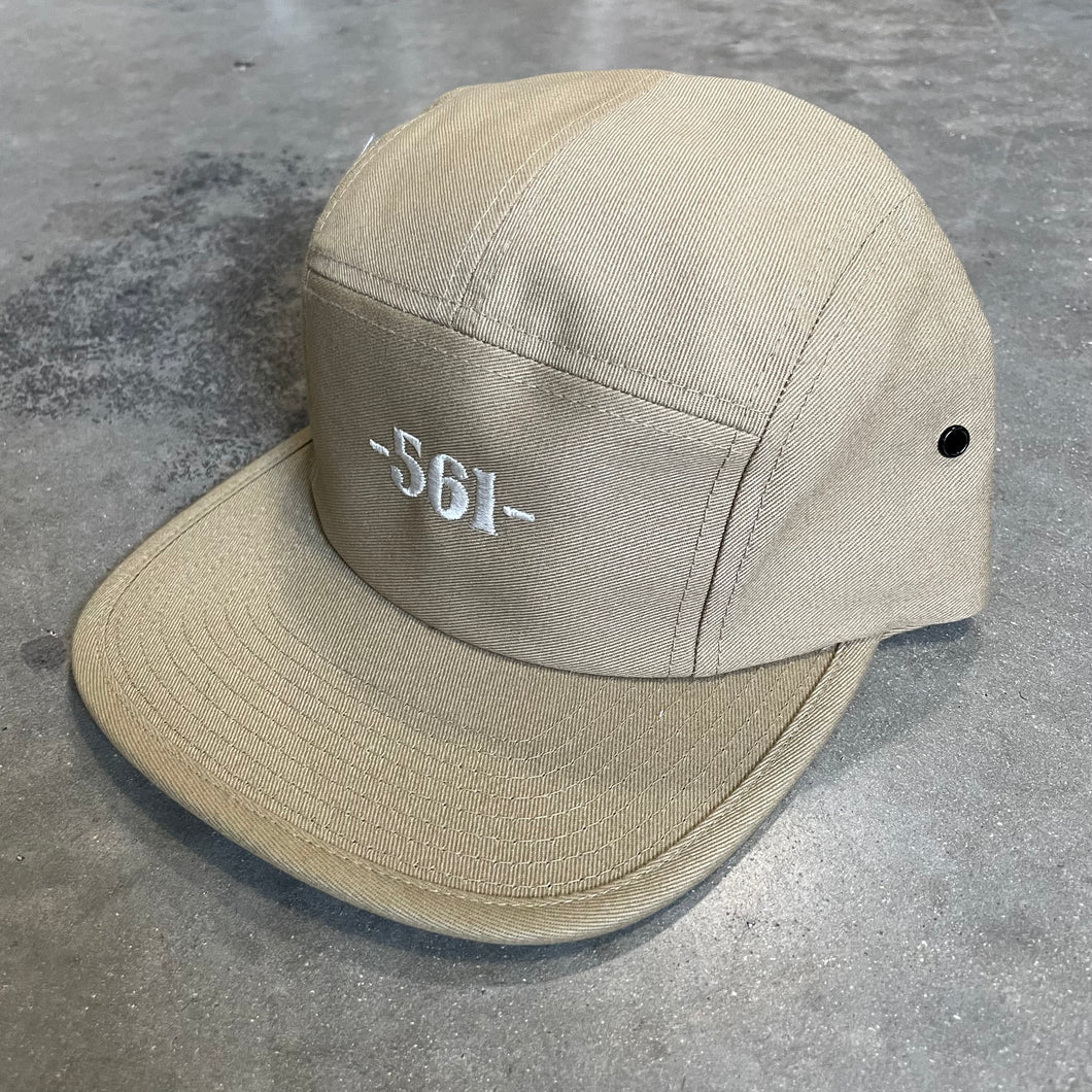 561 Hat 5 Panel Port Logo Khaki/White