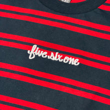 561 T-shirt Striped Fish Script Navy/Red/White