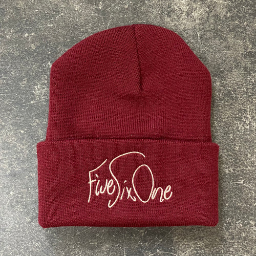 561 Beanie Shel Script Burgundy/Off White